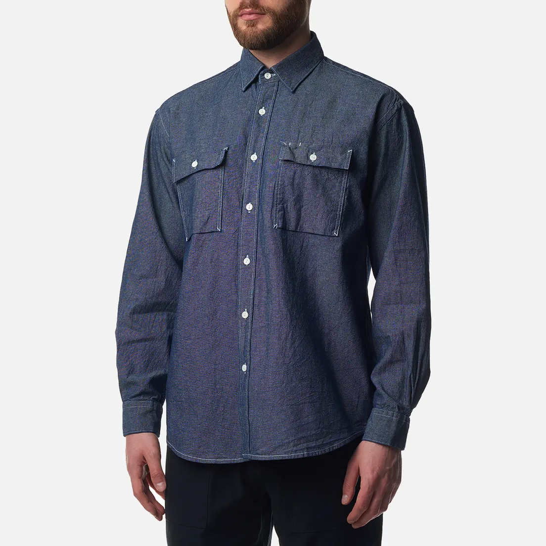 FrizmWORKS Мужская рубашка Cigarette Pocket Chambray