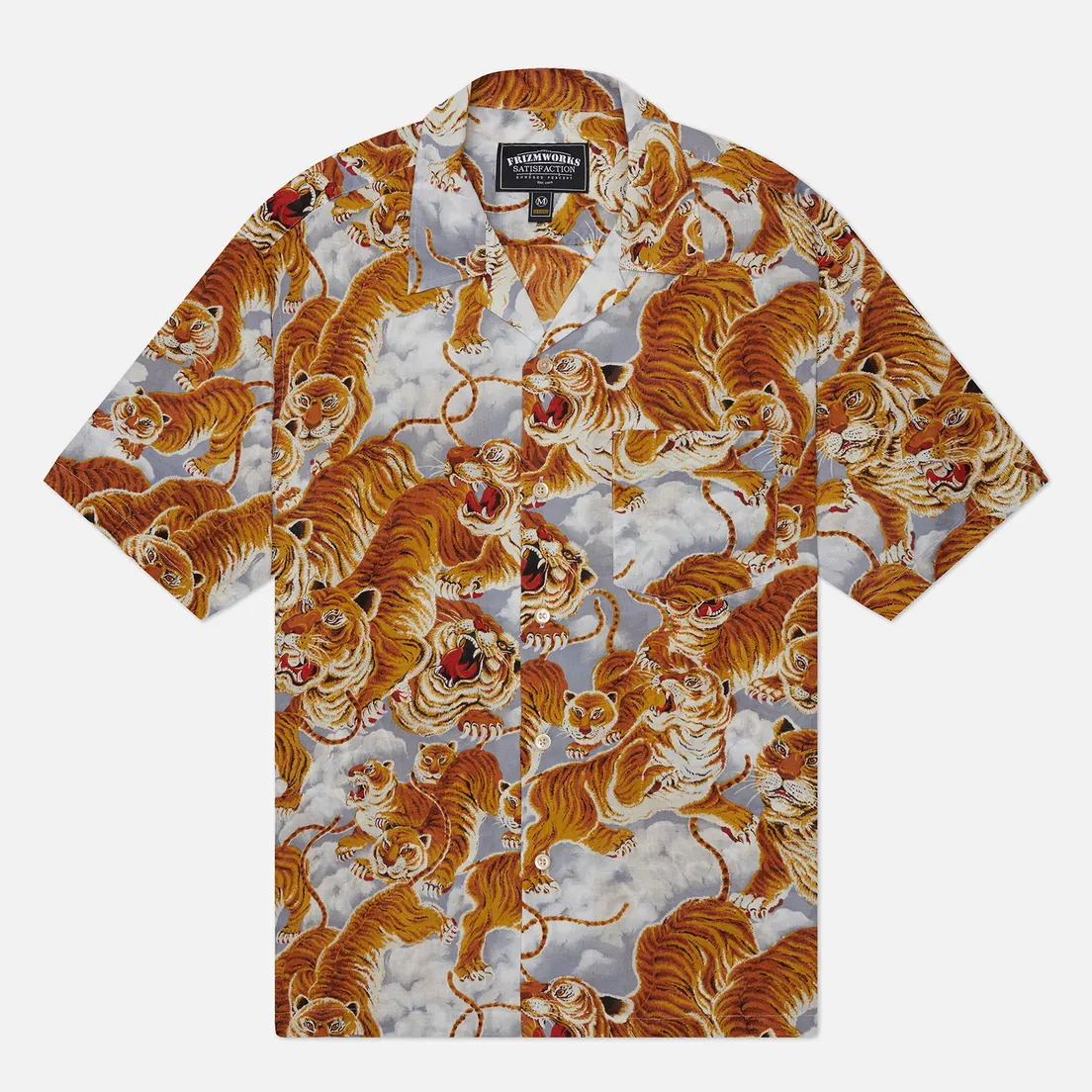 FrizmWORKS Мужская рубашка Tiger Hawaiian Half