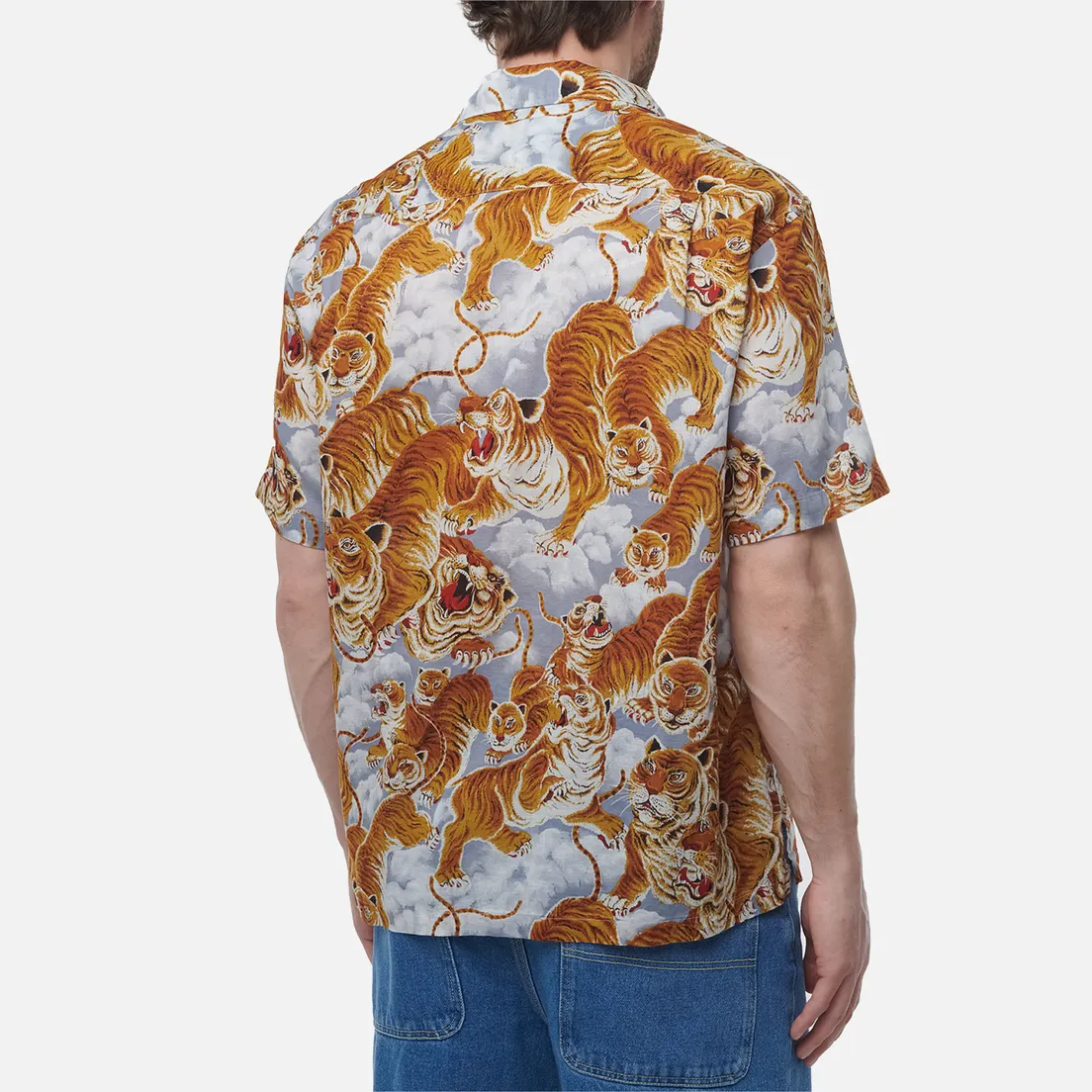 FrizmWORKS Мужская рубашка Tiger Hawaiian Half