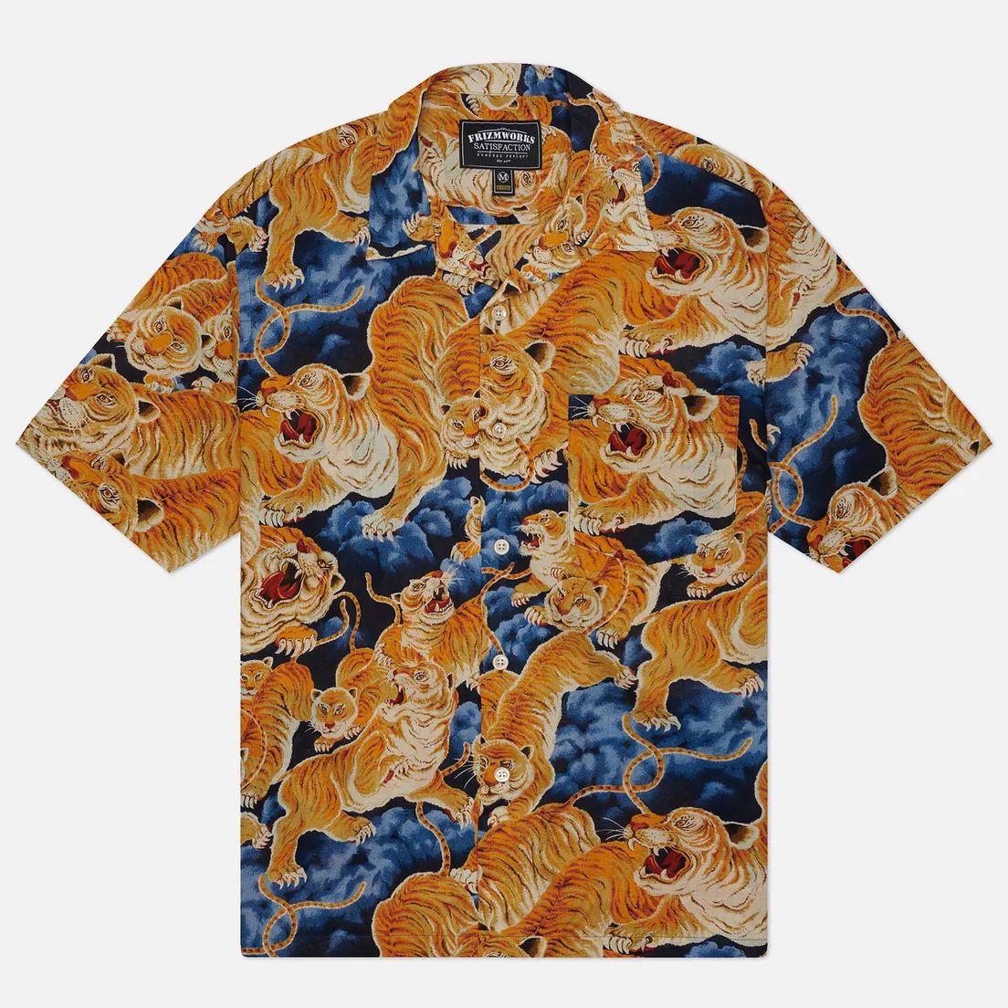 FrizmWORKS Мужская рубашка Tiger Hawaiian Half