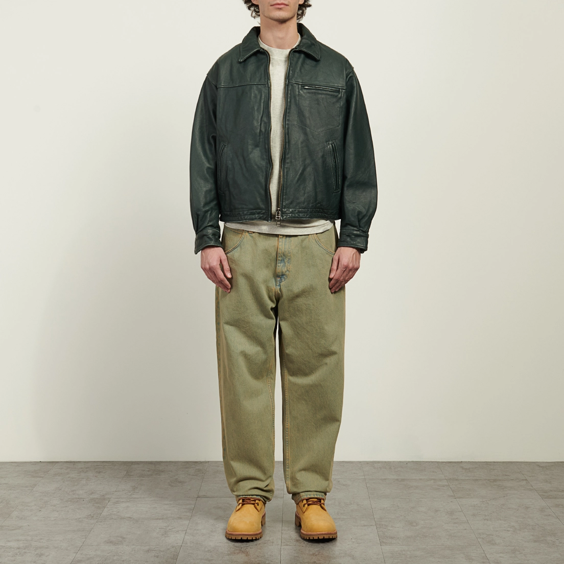 FrizmWORKS Мужская демисезонная куртка Destroyed Cowhide Leather