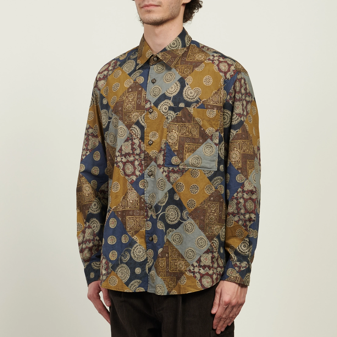 FrizmWORKS Мужская рубашка Diamond Patchwork Relax