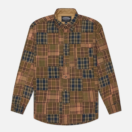 Мужская рубашка FrizmWORKS Madras Patchwork Relaxed, цвет коричневый, размер XL