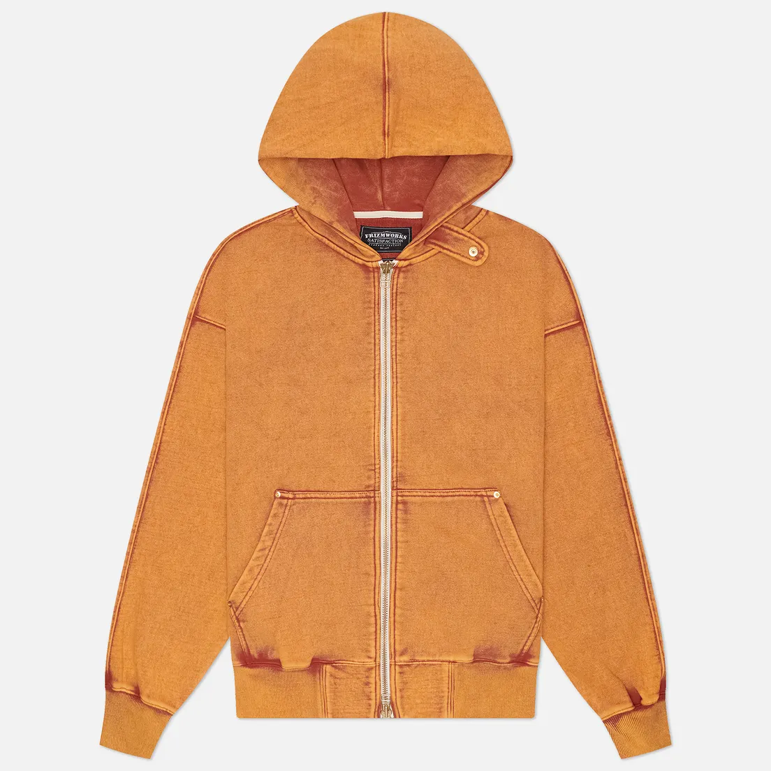 FrizmWORKS Мужская толстовка Vintage Dyeing Hoodie Zip Up Parka