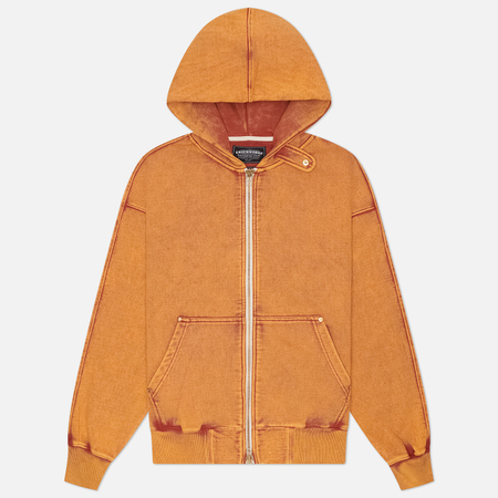  Мужская толстовка FrizmWORKS Vintage Dyeing Hoodie Zip Up Parka, цвет оранжевый, размер M