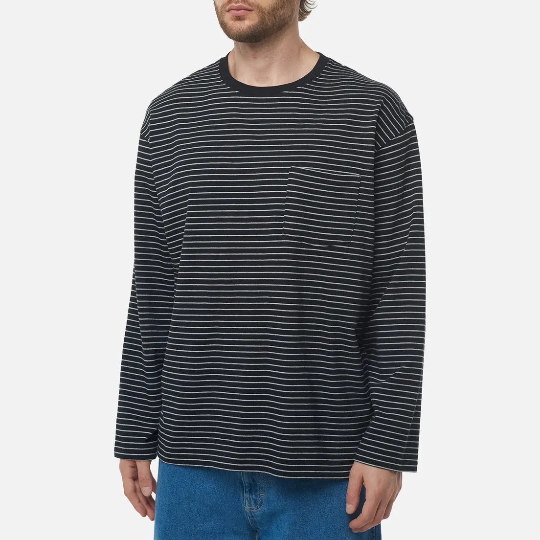 FrizmWORKS Мужской лонгслив Stripe Oversized Relax 003
