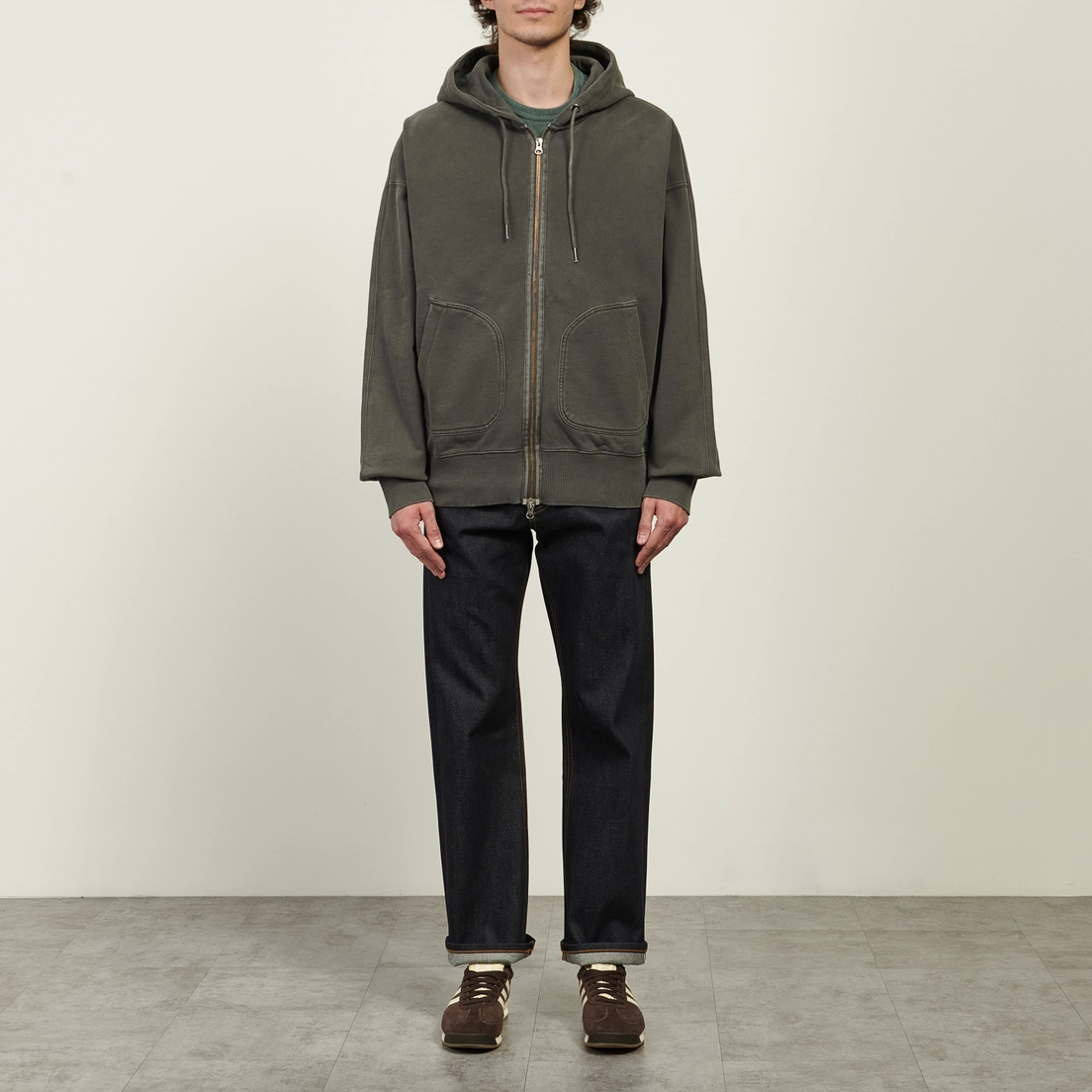 FrizmWORKS Мужская толстовка OG Pigment Dyeing Hoodie Zip Up Parka