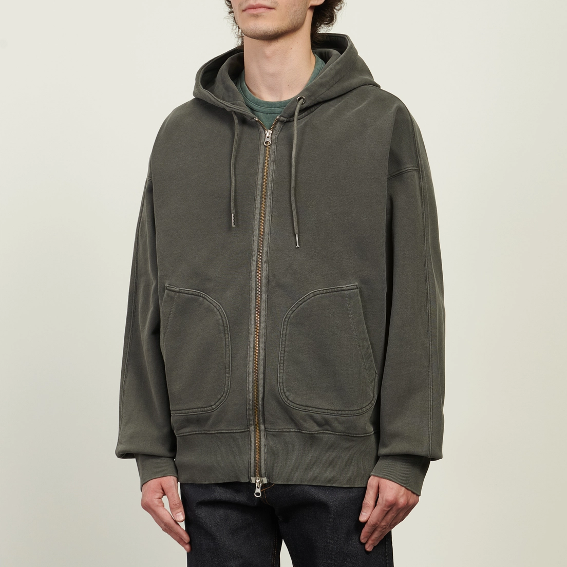 FrizmWORKS Мужская толстовка OG Pigment Dyeing Hoodie Zip Up Parka