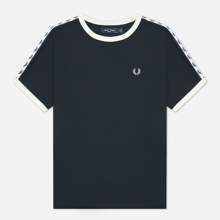 Женская футболка Fred Perry Boxy Taped Ringer цвет синий размер XS 3850₽