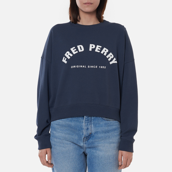 Женская толстовка Fred Perry Arch Branded Crew Ombre Blue