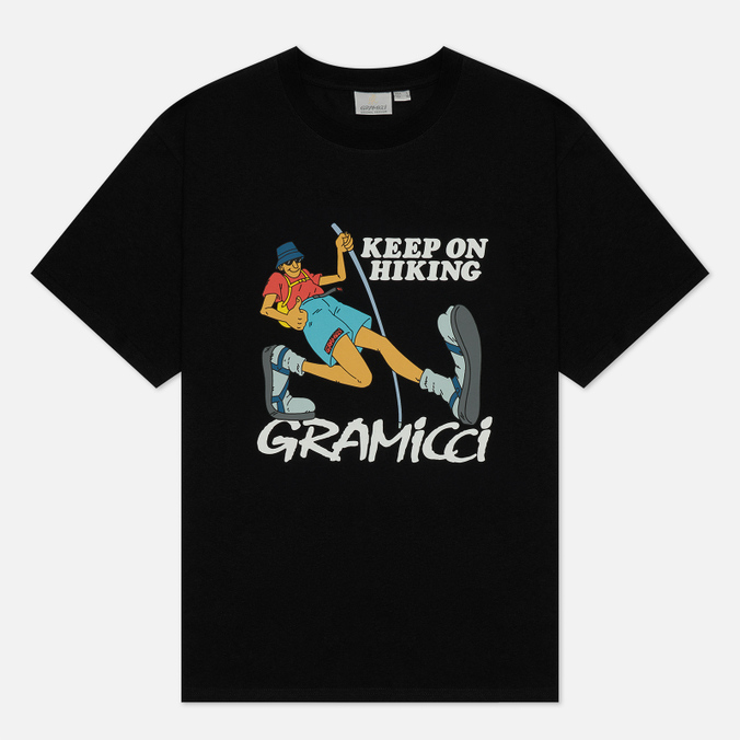 Мужская футболка Gramicci, цвет чёрный, размер S G2SU-T007-B Keep On Hiking - фото 1