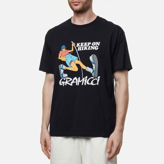 Мужская футболка Gramicci, цвет чёрный, размер S G2SU-T007-B Keep On Hiking - фото 3