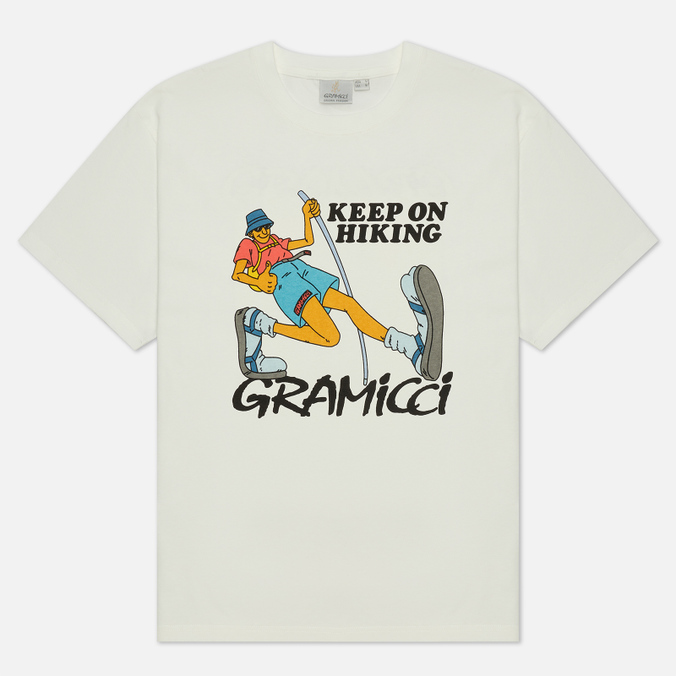 Мужская футболка Gramicci, цвет белый, размер S G2SU-T007-W Keep On Hiking - фото 1