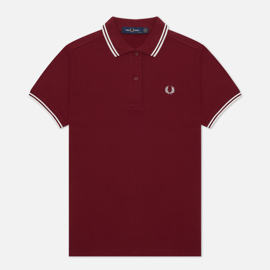 Женское поло Fred Perry G3600 Dark Red/Snow White/Snow White