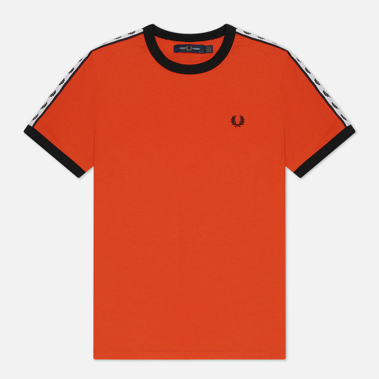 Женская футболка Fred Perry Laurel Sports Authentic Taped Ringer Tangerine Tango