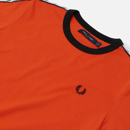 Женская футболка Fred Perry Laurel Sports Authentic Taped Ringer Tangerine Tango