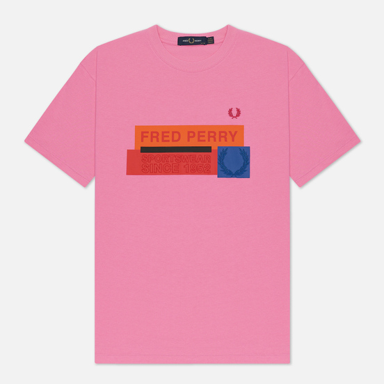 Женская футболка Fred Perry Colour Block Graphic Print Cocktail