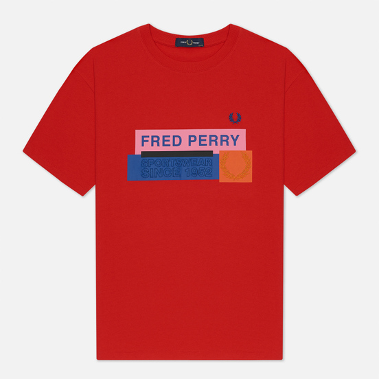 Женская футболка Fred Perry Colour Block Graphic Print Cherry Bomb