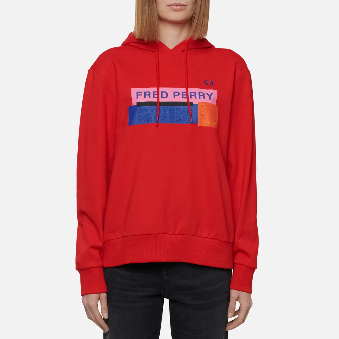 Fred Perry Женская толстовка Colour Block Graphic Print Hoodie