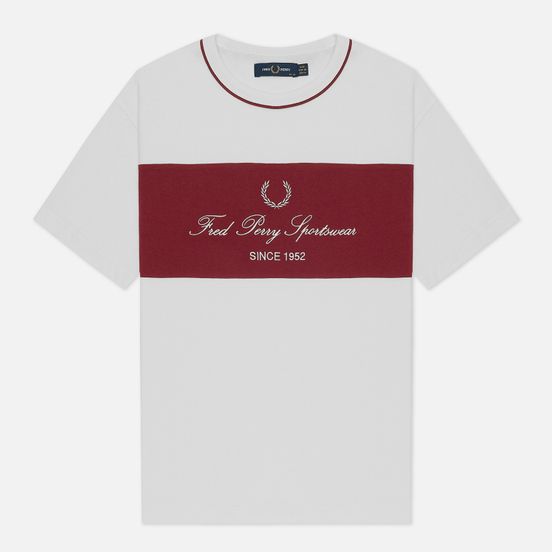 Женская футболка Fred Perry Modernist Streetwear Embroidered Panel Snow White