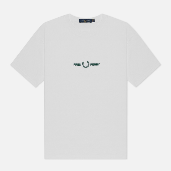 Женская футболка Fred Perry Branded Tape Embroidered White