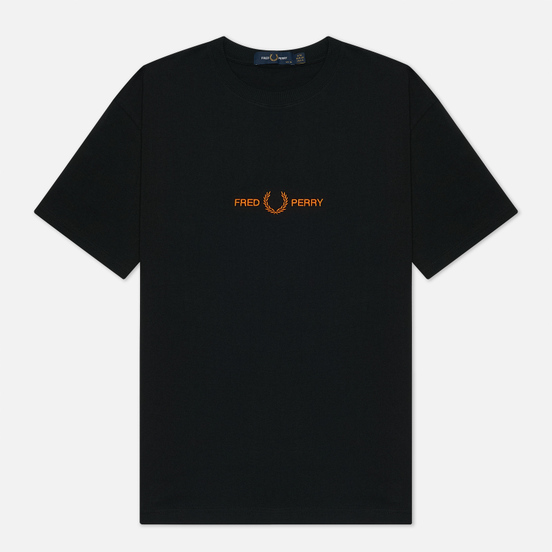 Женская футболка Fred Perry Branded Tape Embroidered Black