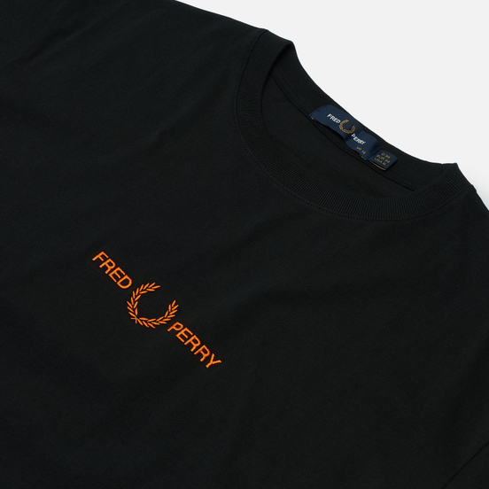 Женская футболка Fred Perry Branded Tape Embroidered Black
