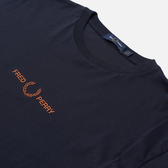 Женская футболка Fred Perry Branded Tape Embroidered Navy