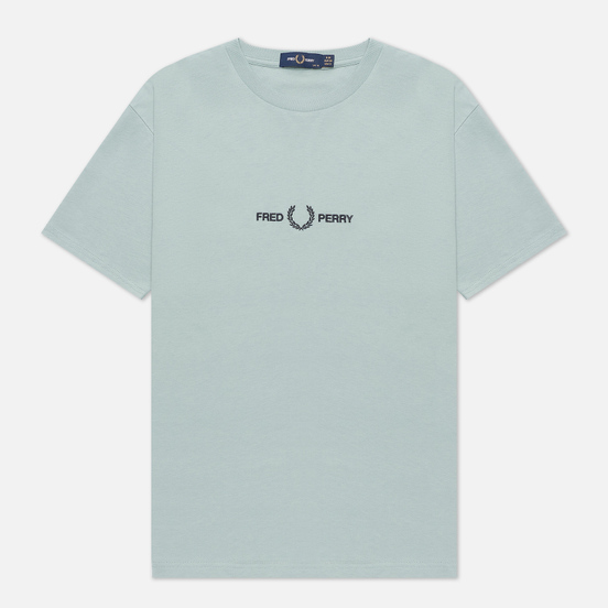 Женская футболка Fred Perry Branded Tape Embroidered Silver Blue