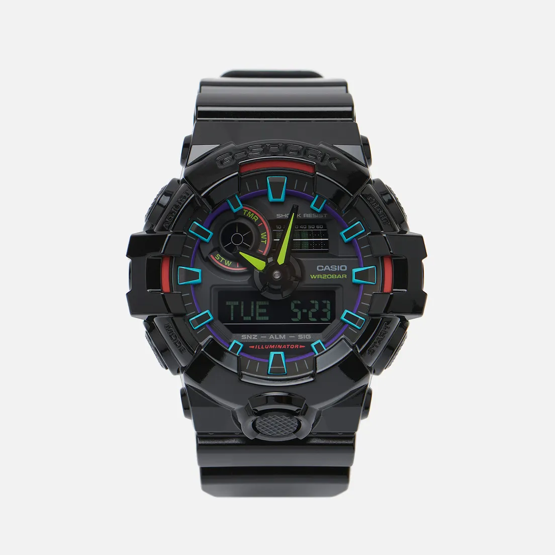 CASIO Наручные часы G-SHOCK GA-700RGB-1A Virtual Rainbow