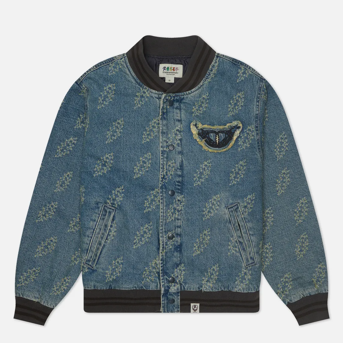 thisisneverthat Мужская куртка бомбер x Grateful Dead Lightning Denim Varsity