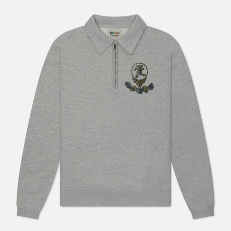 фото Мужская толстовка thisisneverthat x grateful dead syf half zip polo, цвет серый, размер s