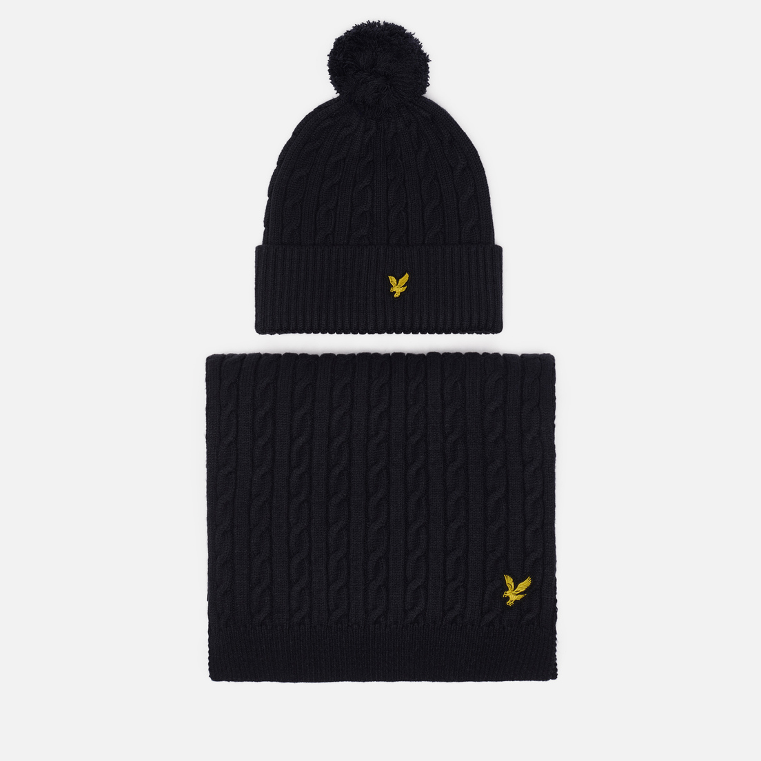 Lyle & Scott Подарочный набор Cable Bobble Scarf & Beanie