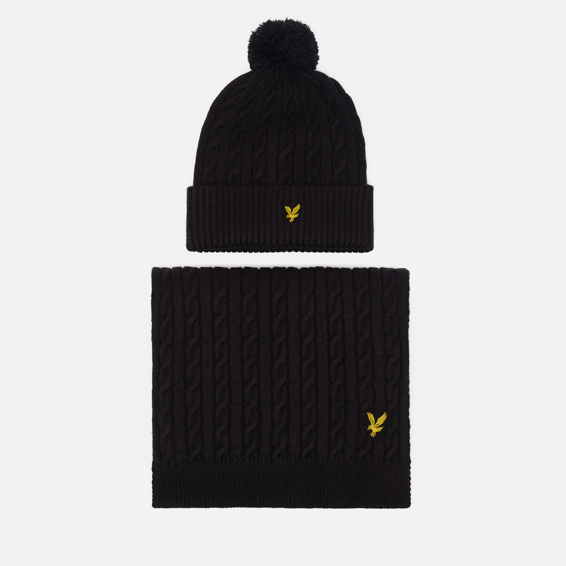 Lyle & Scott Подарочный набор Cable Bobble Scarf & Beanie