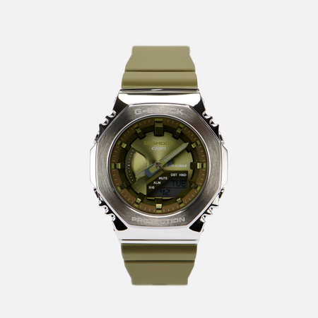 Наручные часы CASIO G-SHOCK GM-S2100-3AER Metal Covered, цвет оливковый
