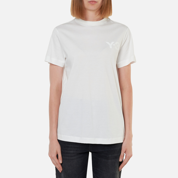 Женская футболка Y-3, цвет белый, размер XS GM3273 Classic Logo - фото 3