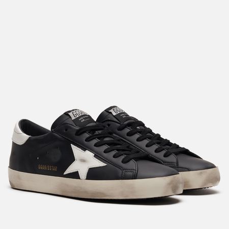 Мужские кроссовки Golden Goose Super-Star Leather Star, цвет чёрный, размер 40 EU