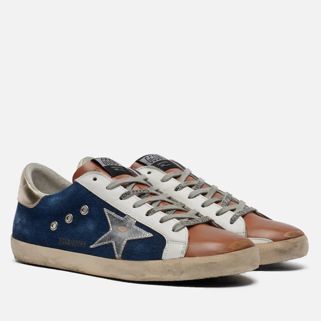 Golden Goose Мужские кроссовки Superstar Denim/Laminated Star