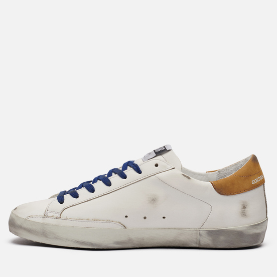 Мужские кроссовки Golden Goose Superstar Leather/Suede Star White/Drill Green/Brown