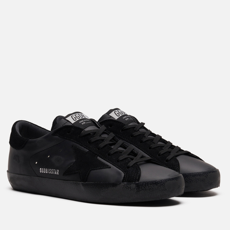 Мужские кроссовки Golden Goose Super-Star Suede Star, цвет чёрный, размер 41 EU