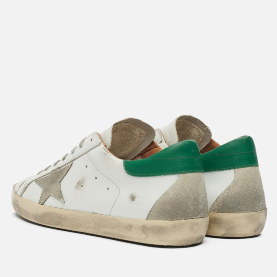 Мужские кроссовки Golden Goose Super-Star Leather/Suede Star White/Ice/Green