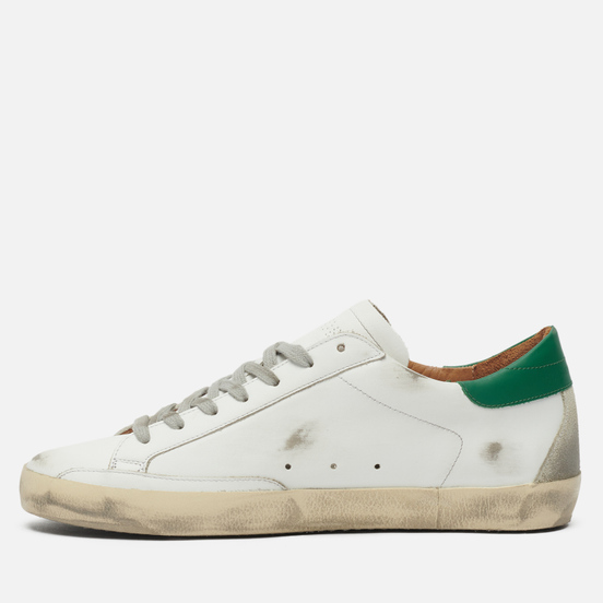 Мужские кроссовки Golden Goose Super-Star Leather/Suede Star White/Ice/Green