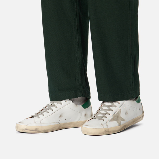 Мужские кроссовки Golden Goose Super-Star Leather/Suede Star White/Ice/Green