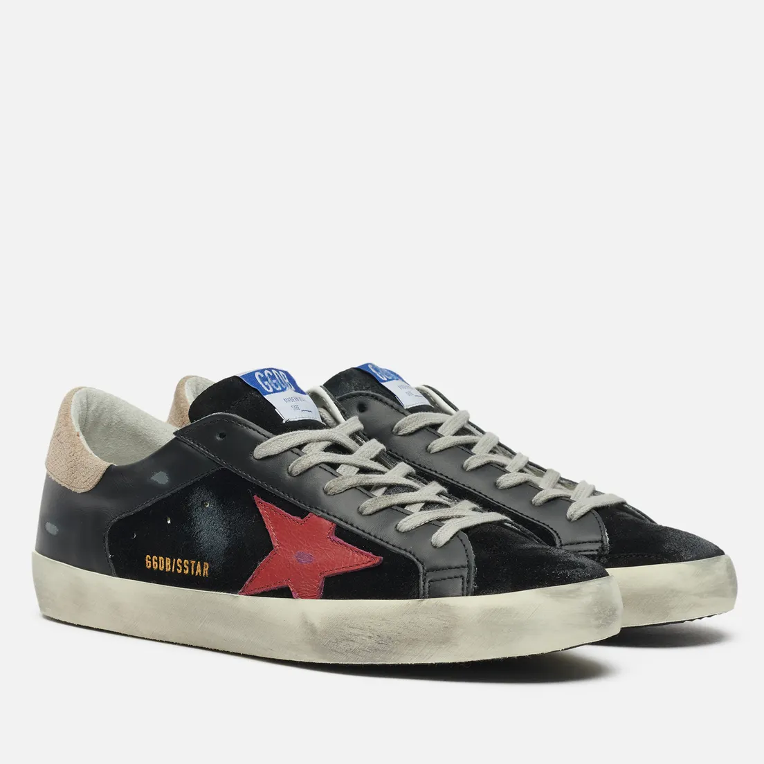 Golden Goose Мужские кроссовки Super-Star Suede/Leather Crack Star Pyton Print
