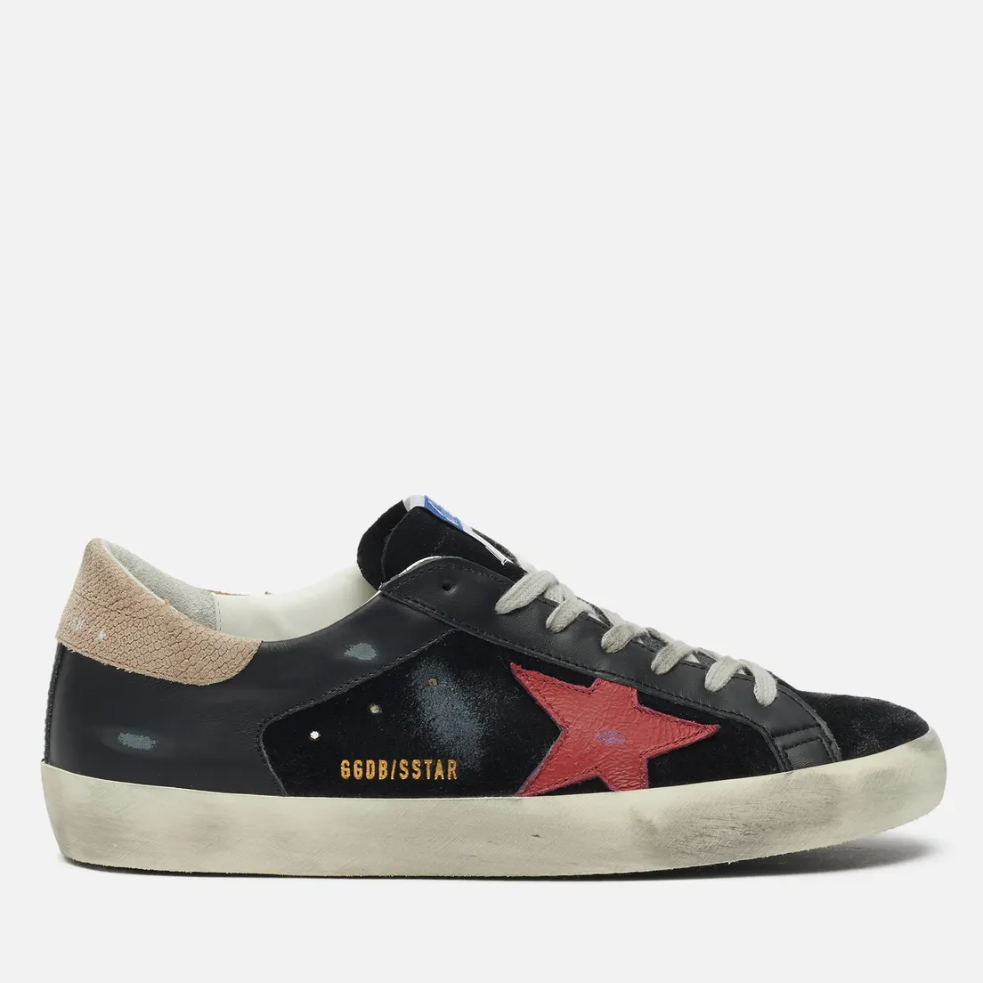 Golden Goose Мужские кроссовки Super-Star Suede/Leather Crack Star Pyton Print