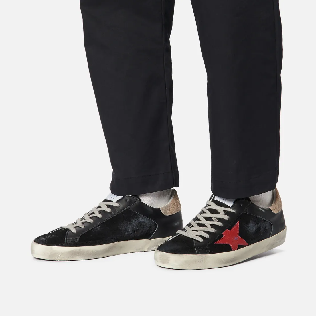 Golden Goose Мужские кроссовки Super-Star Suede/Leather Crack Star Pyton Print