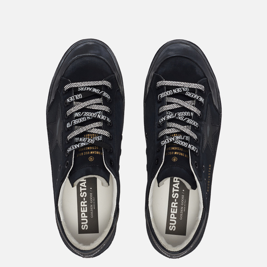 Мужские кроссовки Golden Goose Superstar Satin/Leather Star Black