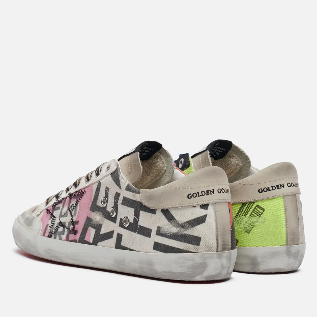 Golden Goose Мужские кроссовки Superstar Canvas Print Leo Horsy/Unstitched Star