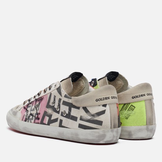 Мужские кроссовки Golden Goose Superstar Canvas Print Leo Horsy/Unstitched Star Multicolor/Beige/Brown Leo