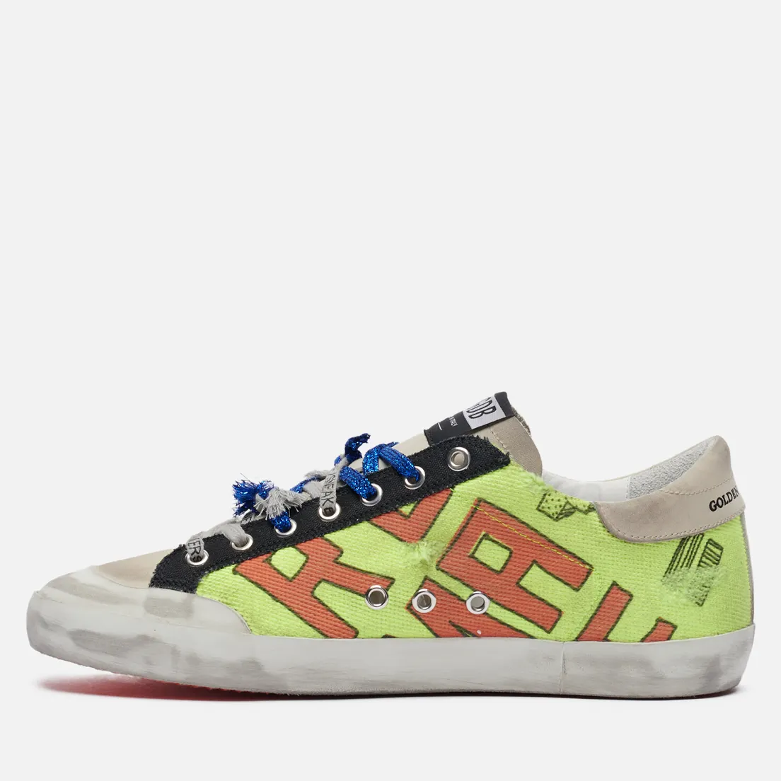 Golden Goose Мужские кроссовки Superstar Canvas Print Leo Horsy/Unstitched Star